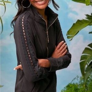 Lilly Pulitzer Black Mini Dress with Crochet Details